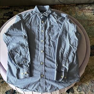 Banana Republic Men's Blue Geometric Button Down Shirt